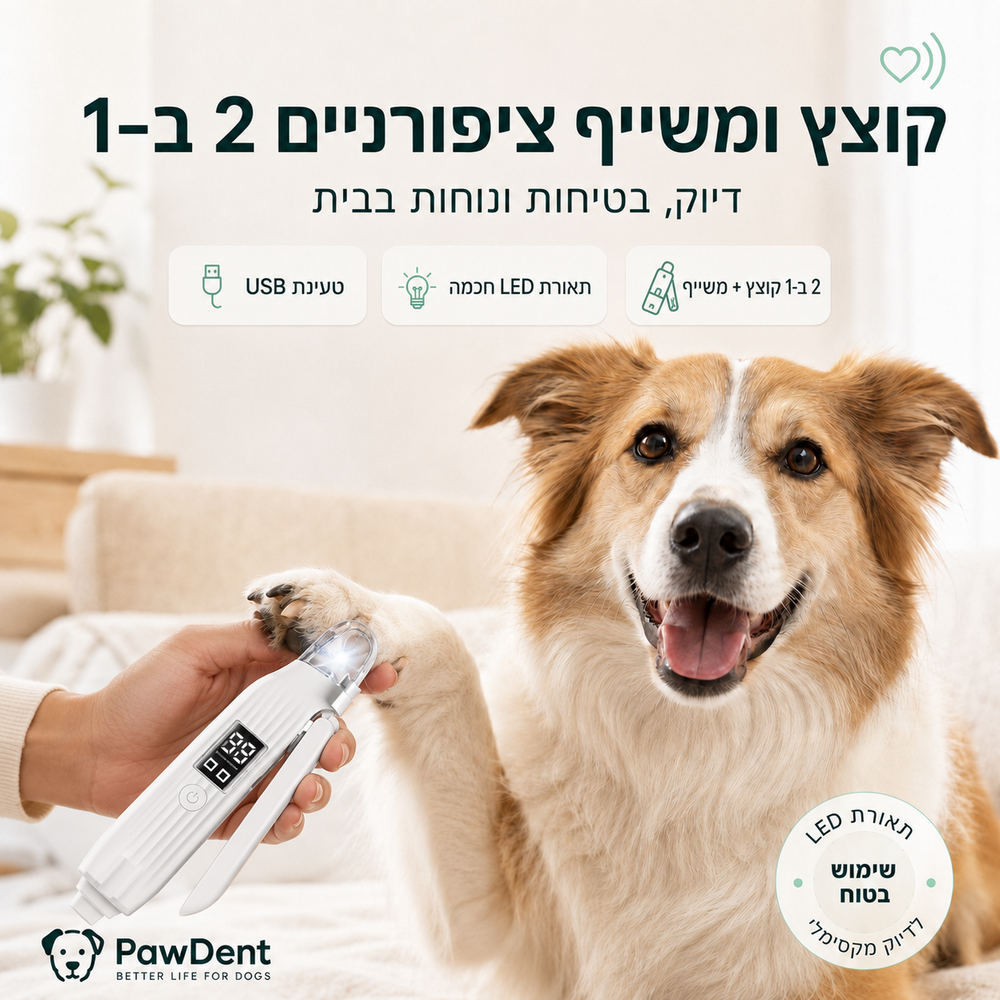 PawClip Pro™ - קוצצים, משייפים ומטפחים בביטחון.
