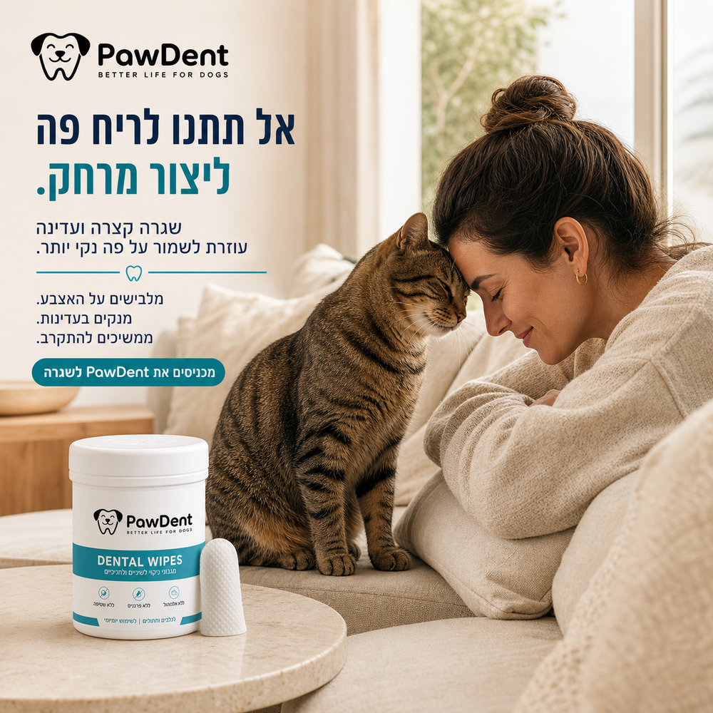 PawDent FreshWipes™  מגבוני אצבע דנטליים לכלבים ולחתולים
