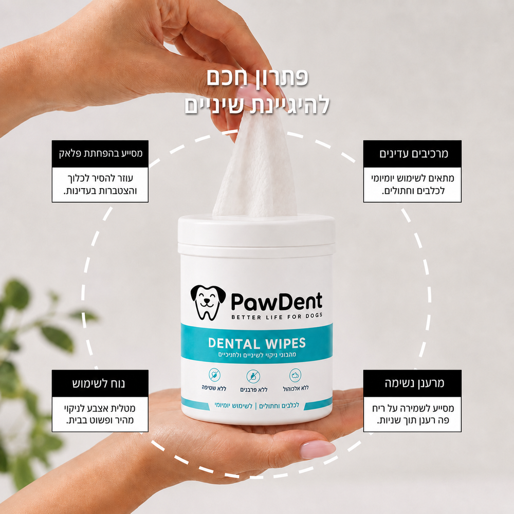 PawDent FreshWipes™  מגבוני אצבע דנטליים לכלבים ולחתולים