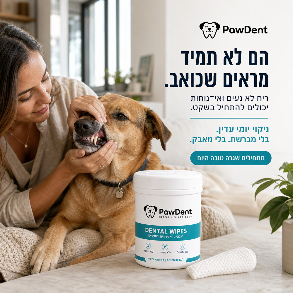 PawDent FreshWipes™  מגבוני אצבע דנטליים לכלבים ולחתולים